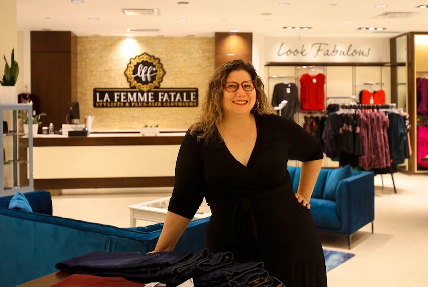 Warna Downey is seen at her store, La Femme Fatale, at the Sunnyside Mall in Bedford Monday October 7, 2019.