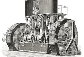 A depiction of the dynamos and engine installed at the Edison General Electric Company in New York, during 1895. (Shoepepper/Wikimedia Commons)