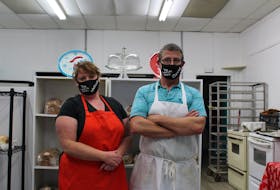 Melissa Romans and David Cullen in their new bakery The Sweet Life on Provost St, New Glasgow