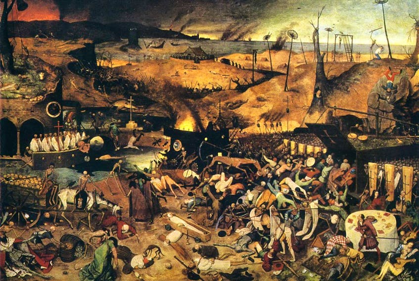  The Triumph of Death by artist Pieter Bruegel the Elder, circa 1562.