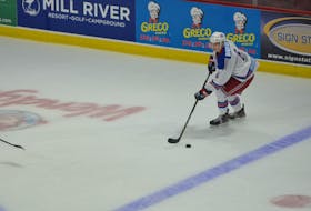 Zach Biggar in action with the Summerside Western Capitals during a Maritime Junior Hockey League game at Credit Union Place earlier this season.
