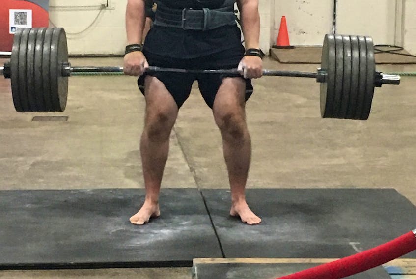 Competitor Troy MacCallum competes in the deadlift event of the P.E.I. Power Strongman Competition at Eastlink Centre recently in Charlottetown.  MacCallum finished second overall.