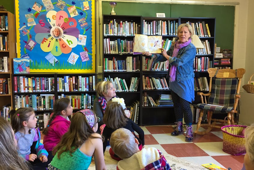 Author and guest Sheree Fitch performs a reading before an enraptured audience of young listeners at the Wentworth Learning Centre. CONTRIBUTED