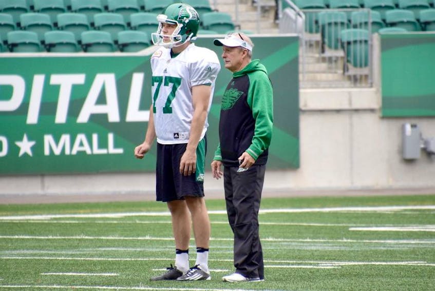 Brett Lauther and Scott Annand have been reunited in Saskatchewan. The Truro men are both members of the Roughriders. Lauther was added to the team’s practice roster this week, while Annand is the Roughriders’ football operations co-ordinator.