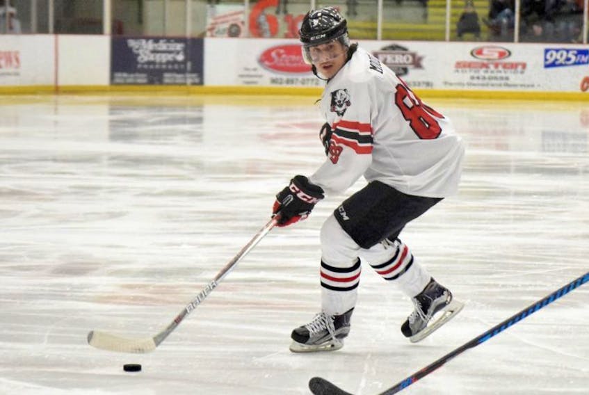 Bearcats forward Zach Moody scored in his team’s 8-2 loss to the Terrebonne Cobras Wednesday at the Fred Page Cup.
