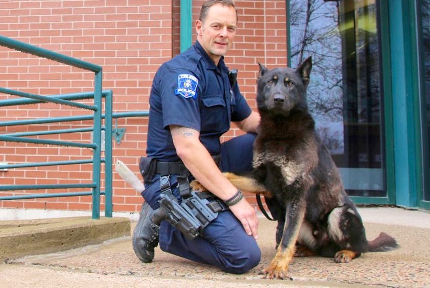 Truro Police Const. Scott Milbury and police service dog (PSD) Onyx took an eight-week drug detection course this spring. Onyx is now capable of searching for all of the main illegal drugs found in the area.