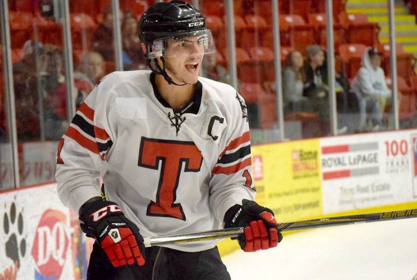 Campbell Pickard, who has two assists in two pre-season games with the Bearcats, says he’s thrilled with the opportunity to finish his junior hockey career in Truro.