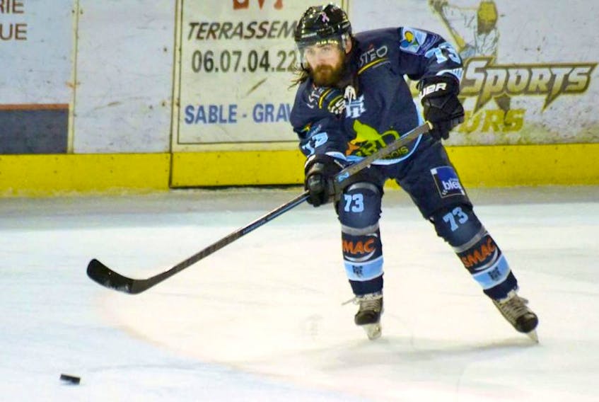 Stewiacke’s Colby Lanceleve plays professional hockey in France with Remparts de Tours.