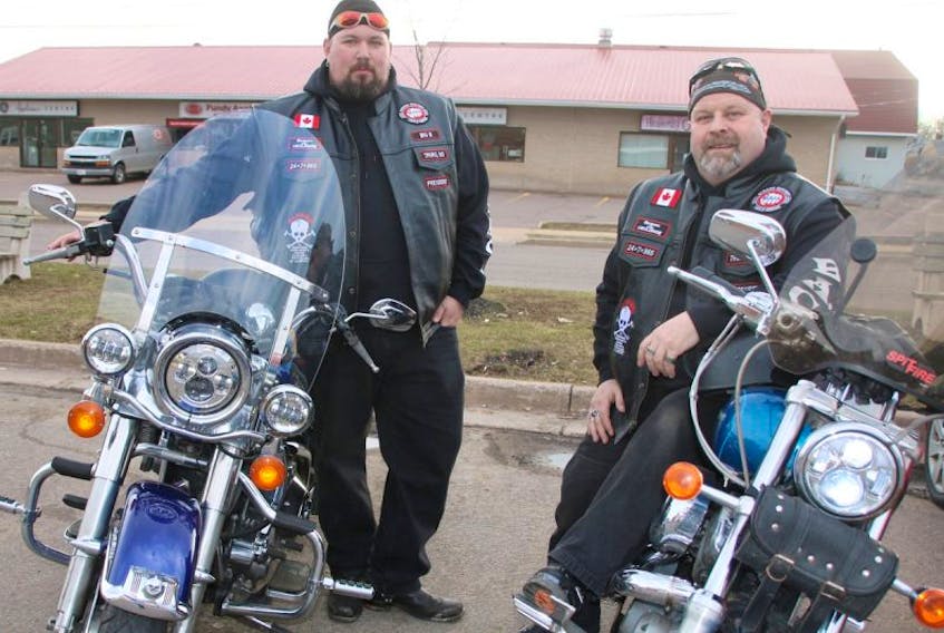 Big B, left, and Shorty are members of the first Nova Scotia chapter of Bikers Against Child Abuse (BACA). The organization is holding a 100-mile ride on May 20.