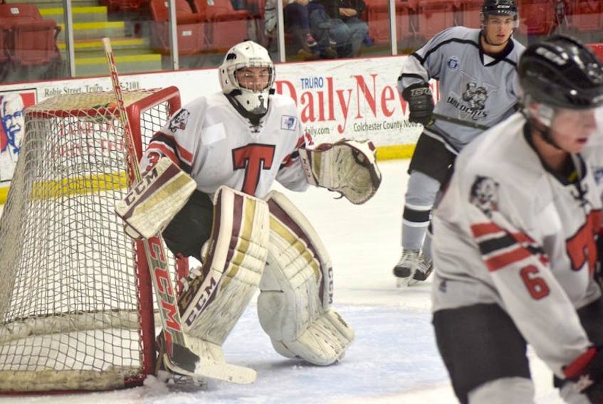 Truro’s Alec MacDonald will team up with Kevin Resop to man the pipes this season for the Bearcats. MacDonald comes to the team after playing last season with the Weeks Major Midgets.