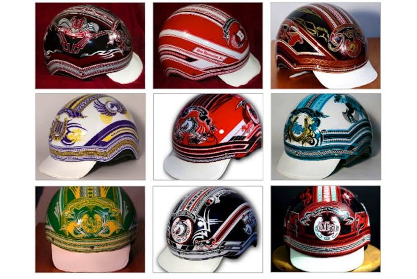Duane LeBlanc’s helmet artwork is well known. Now he and his wife Renee are also assembling helmets, as the new owners of Grattan Helmets.