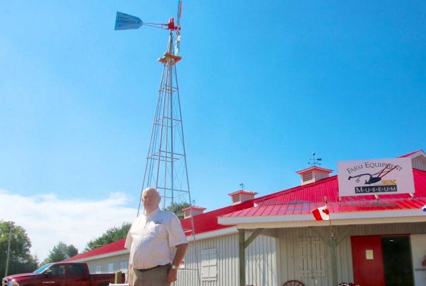 Paige Baird spent a lot of his spare time restoring the windmill that now stands outside of the Antique Farm Equipment Museum in Bible Hill.