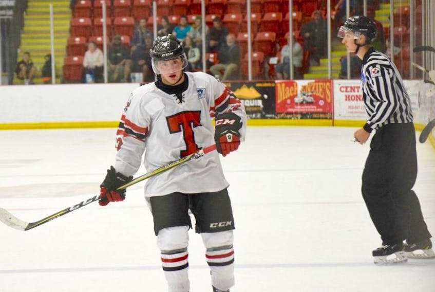 Gavin Hart, who played last Saturday with the Truro Bearcats junior A team, will suit up for the Halifax Mooseheads on Thursday in Saint John.