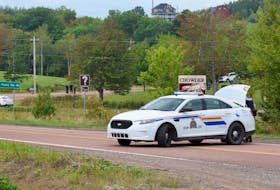 Highway 6 East leading to River John, just across the bridge from Tatamagouche, was closed to traffic throughout the day Monday while RCMP officers investigated the scene at the Lockerbie Memorial Cemetery after a gunfire exchange between Junior Duggan and police.