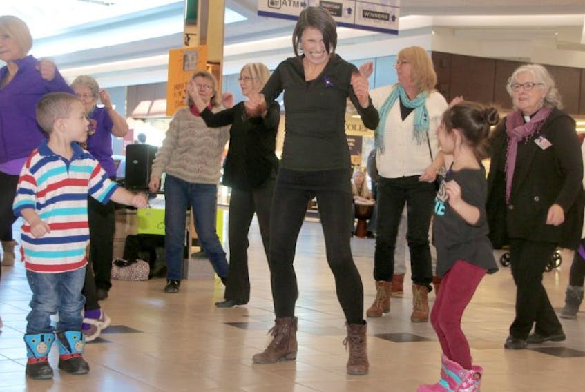 A flash mob danced at the Truro Mall Tuesday afternoon to raise awareness around human trafficking.