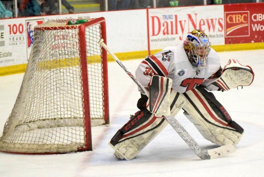 Jason Rioux returns to the crease Saturday for the Truro Bearcats in their bid to even the Maritime Junior Hockey League final series against the Miramichi Timberwolves.