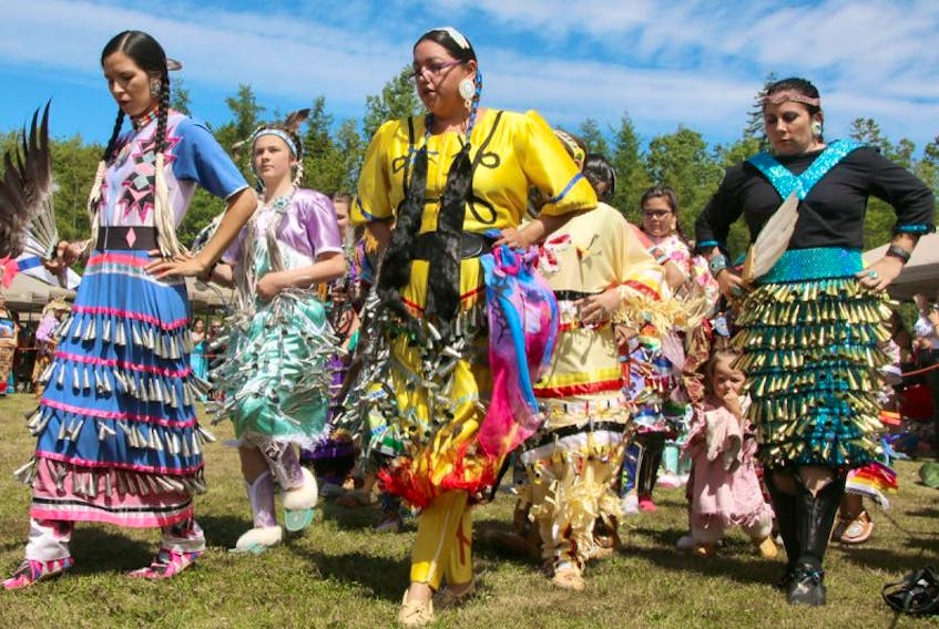 A few of the participants in the 2016 grand entry at the Millbrook powwow.