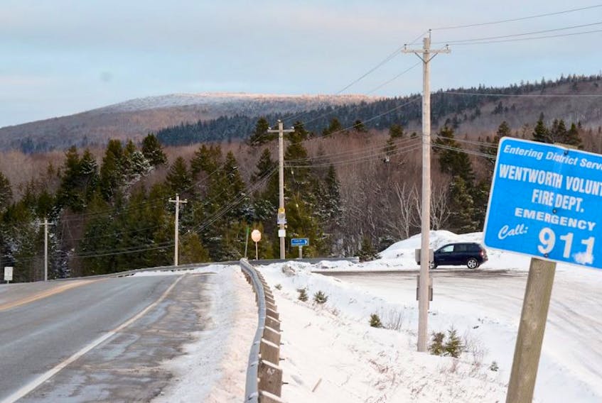 The highest point on the mainland of Nova Scotia is visible to the northeast as you drive over the train bridge on Hwy 4 just north of Folly Lake.