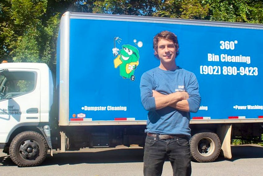 Fresh out of college, owner Mitchell Johnston put his business training to use by starting 360º Bin Cleaning, a mobile garbage bin cleaning service in Truro.