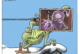 Michael de Adder cartoon for Dec. 14, 2020. Grinch, COVID-19, vaccine, anti-vaxxers