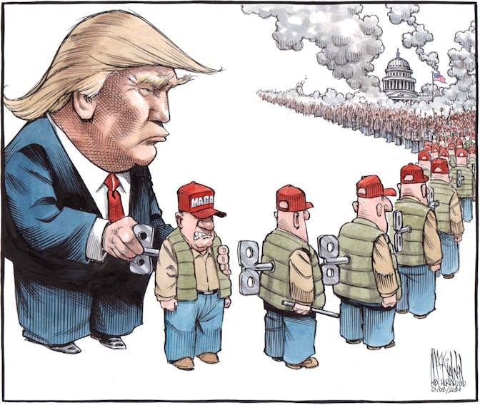 Bruce MacKinnon's cartoon for Jan. 8, 2021. Trump, MAGA, supporters, Washington, storming of U.S. Capitol