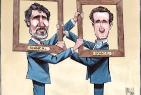 Bruce MacKinnon cartoon for March 18, 2021. Justin Trudeau, Craig Kielburger, We scandal, We charity