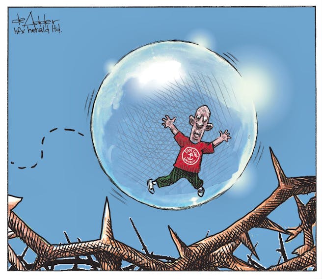 Michael de Adder cartoon for Nov. 16, 2020. Atlantic bubble, rise in COVID-19 cases