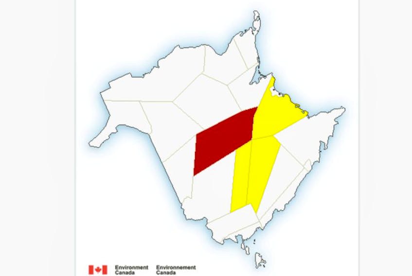 Environment Canada has lifted a tornado warning for the Stanley - Doaktown – Blackville area. Severe thunderstorm watches remain in effect in the region.