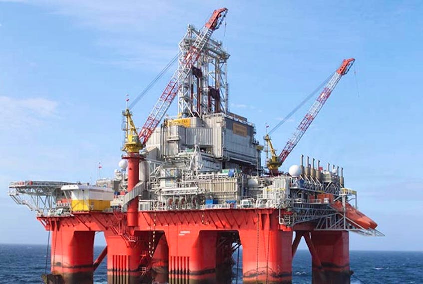 About 28,000 litres of synthetic drilling fluid spilled from the Transocean Barents rig in the Terra Nova oil field Friday.