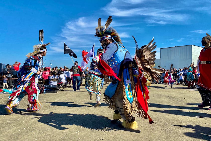Treaty Day celebrations were held at the Saulnierville wharf in southwestern N.S. on Thursday, Oct. 1. Sipekne’katik is carrying out a self-managed moderate livelihood fishery here. The event was held in support of that but also to mark this important day in Indigenous culture. TINA COMEAU PHOTO