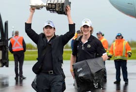 Former Halifax Mooseheads captain Trey Lewis and teammates are welcomed back to the city after winning the 2013 Memorial Cup in Saskatoon.