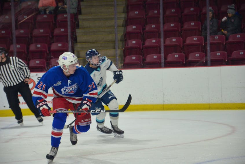 Summerside Western Capitals forward Carson MacKinnon was named the Maritime Junior Hockey League’s first star of the month for February and March on Monday. The 12-team league concluded the 2019-20 regular season last weekend.
