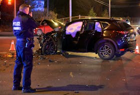 One person was taken into custody following a two-vehicle collision in St. John's Thursday night. Keith Gosse/The Telegram