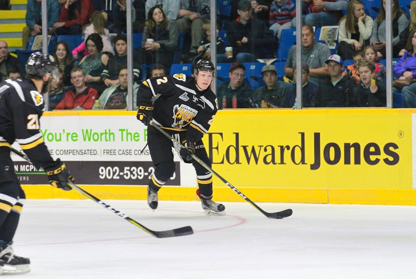 The Cape Breton Screaming Eagles traded defenceman Alexis Sansfaçon, right, to the Blainville-Boisbriand Armada, Friday. In return, the team received a third-round draft pick in the 2020 Quebec Major Junior Hockey League Entry Draft -