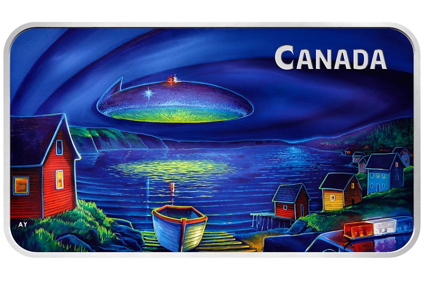 This new collectible coin from the Royal Canadian Mint re-creates the legend of the 1978 UFO sighting over Clarenville, NL.