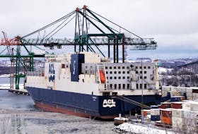The ACL Atlantic Sea container ship docked in Halifax. The shipping line has made plans to bypass Halifax while the rail blockades are in effect across the country.
File - ERIC WYNNE - Chronicle Herald