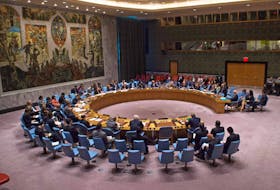  A United Nations Security Council emergency meeting regarding Syria, in September 2016.