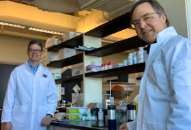 Bill Whelan, left, and co-lead Andrew Trivett were awarded a grant from the Canadian Institutes of Health Research to develop a rapid, on-site test for coronavirus (COVID-19 strain). 