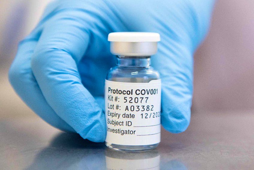 In this file photo taken on November 23, 2020 An undated handout picture released by the University of Oxford, shows a vial of the University's COVID-19 candidate vaccine, known as AZD1222, co-invented by the University of Oxford and Vaccitech in partnership with pharmaceutical giant AstraZeneca.