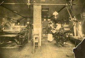 A press like the one shown here was used to print all of the papers in Cape Breton's early years. Port Hawkesbury Bulletin Printing Press, circa 1900. CONTRIBUTED • 76-14. Beaton Institute, CBU