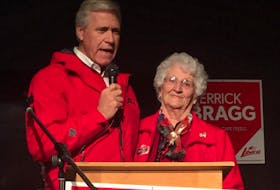 Vera Barbour with Premier Dwight Ball. TELEGRAM FILE PHOTO