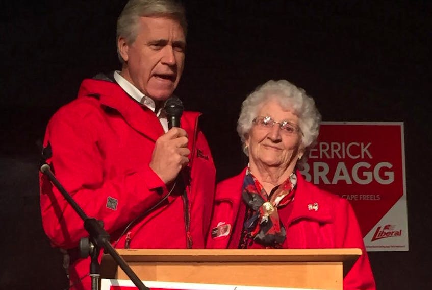Vera Barbour with Premier Dwight Ball. TELEGRAM FILE PHOTO