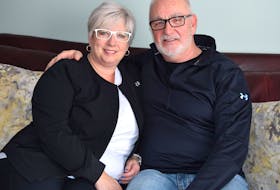 Cape Breton Regional Police Chief Peter McIsaac relaxes with wife Lydia at home in Sydney. McIsaac said through life and battling post-traumatic stress disorder, Lydia has been ‘his boulder.' Sharon Montgomery-Dupe/Cape Breton Post