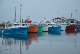 Fishing boats are shown at the North Sydney wharf earlier this week. The boats remained docked on Thursday and Friday as fishermen stayed in port due to the lack of demand on the market for lobster product. JEREMY FRASER/CAPE BRETON POST