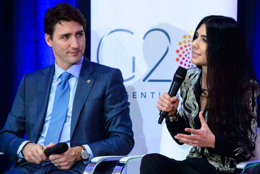  Prime Minister Justin Trudeau and Shahrzad Rafati at the G20 Summit in Buenos Aires, Argentina, in 2018.
