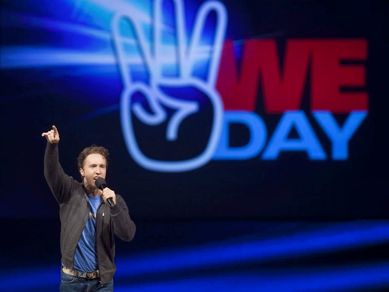 WE co-founder Craig Kielburger speaks at a WE Day event in 2011.