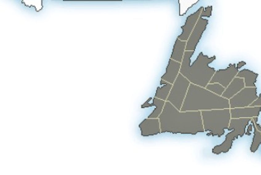 This image shows how Environment Canada's special weather statement, which is shaded in grey, affects the entire island of Newfoundland.