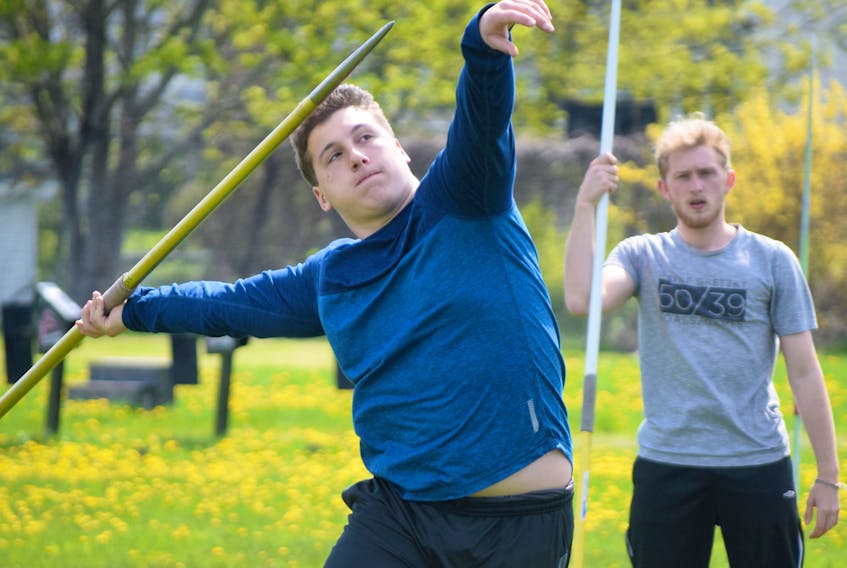 Mike Adams, the top junior javelin thrower in Nova Scotia, will head west in the fall to pursue university athletics at the University of British Columbia. Adams, a five-time NSSAF javelin champion, will attend UBC on a conditional athletic scholarship.