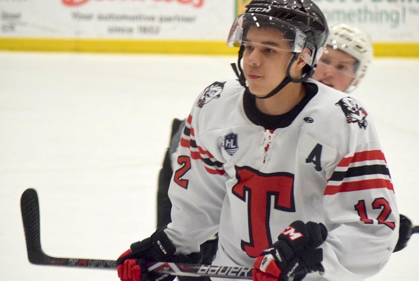 G Blackmore was an alternate captain of the Truro Bearcats to start the season but since has been elevated to capatin of the team.
