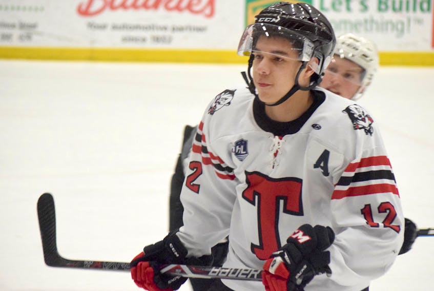 G Blackmore notched a goal and helped set up two others as the Truro Bearcats skated to a 5-4 win over the Pictou County Crushers in a MHL exhibition game on Thursday, Sept. 5.